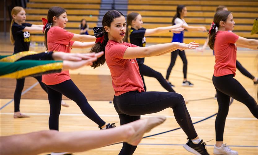 Middle school dance team performs during showcase